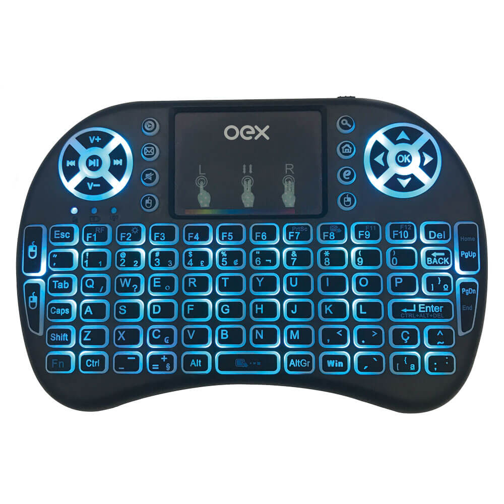 Mini Teclado Sem Fio OEX para Smart Tv Air Mouse Touch CK 103