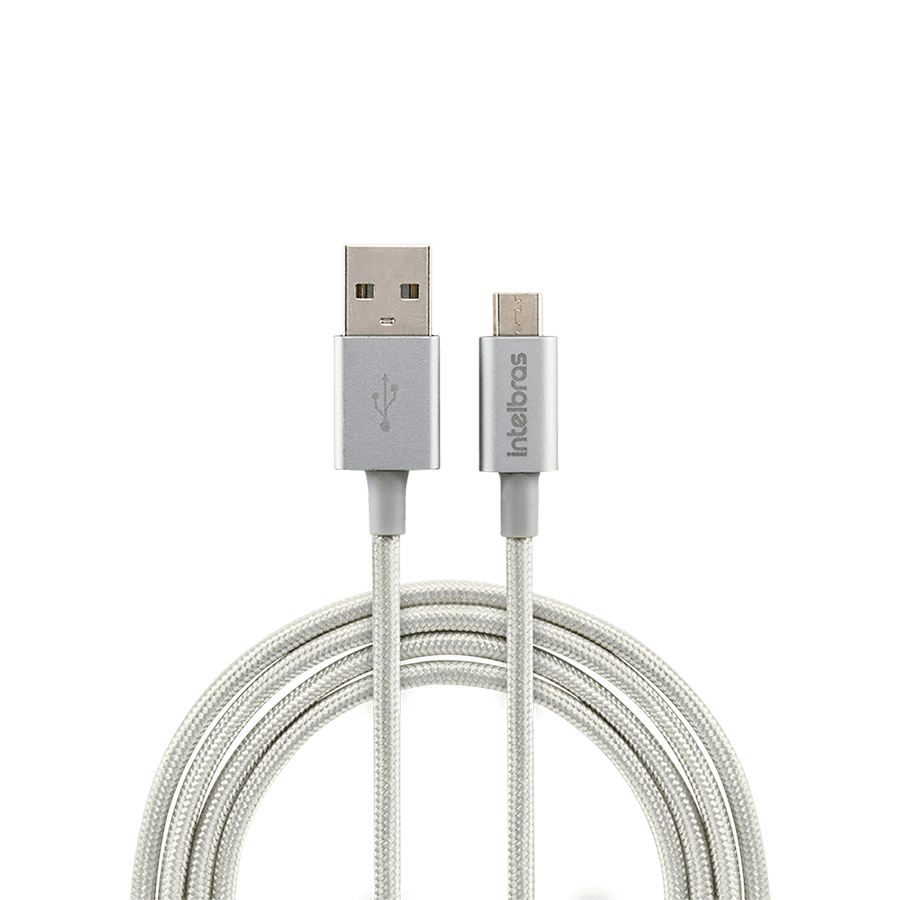 Cabo USB Intelbras Micro USB 1,5m Nylon Branco EUAB 15NB