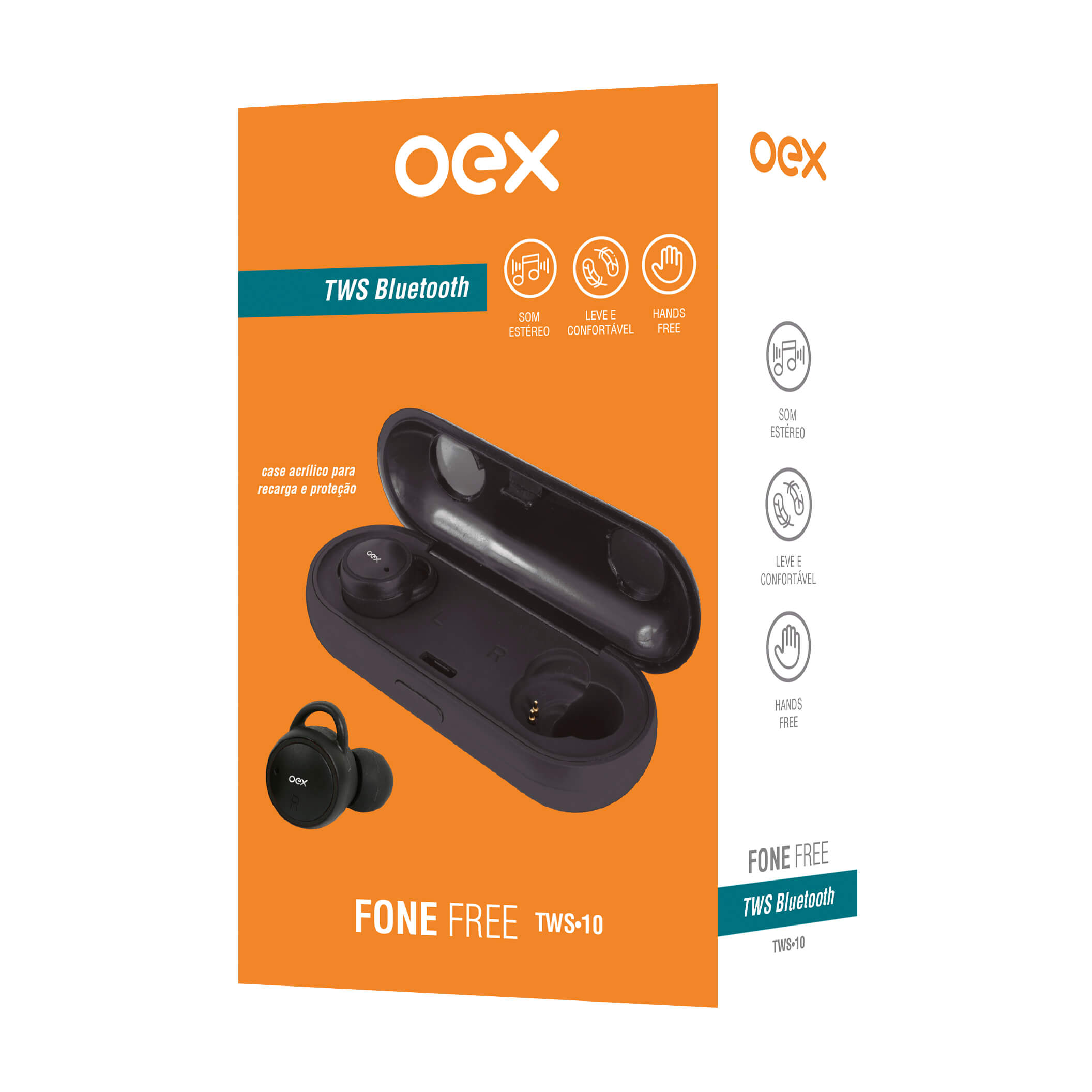 Fone Bluetooth OEX Free TWS 10 c/Case