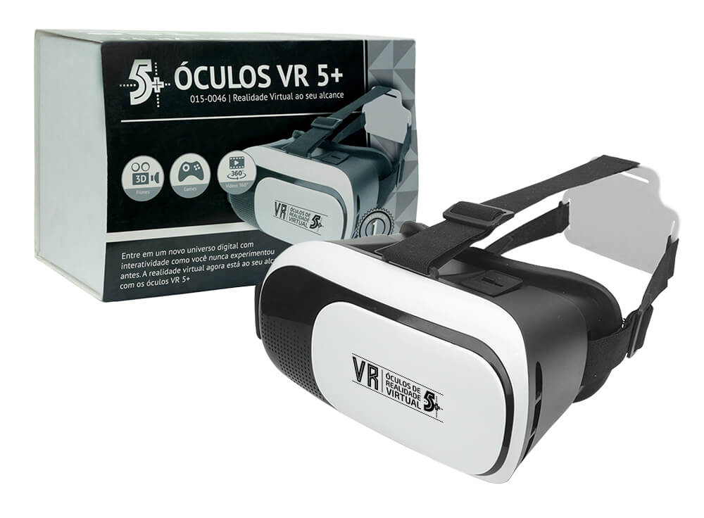 Óculos de Realidade Virtual (VR) 3D Branco 5+ (015-0046)