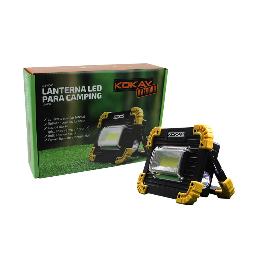 Lanterna Kokay Recarregável LED 5W para Camping c/Refletor LL 060 - 300Lumens (056-0060)
