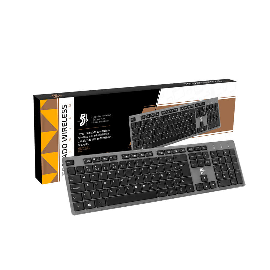 Teclado 5+ S/Fio TW 1000 Office Premium Preto (015-0061)