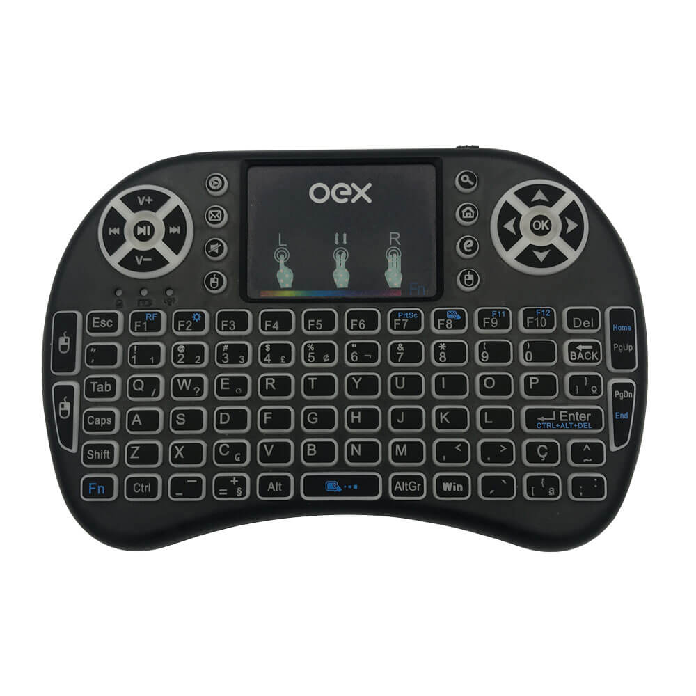 Mini Teclado Sem Fio OEX para Smart Tv Air Mouse Touch CK 103