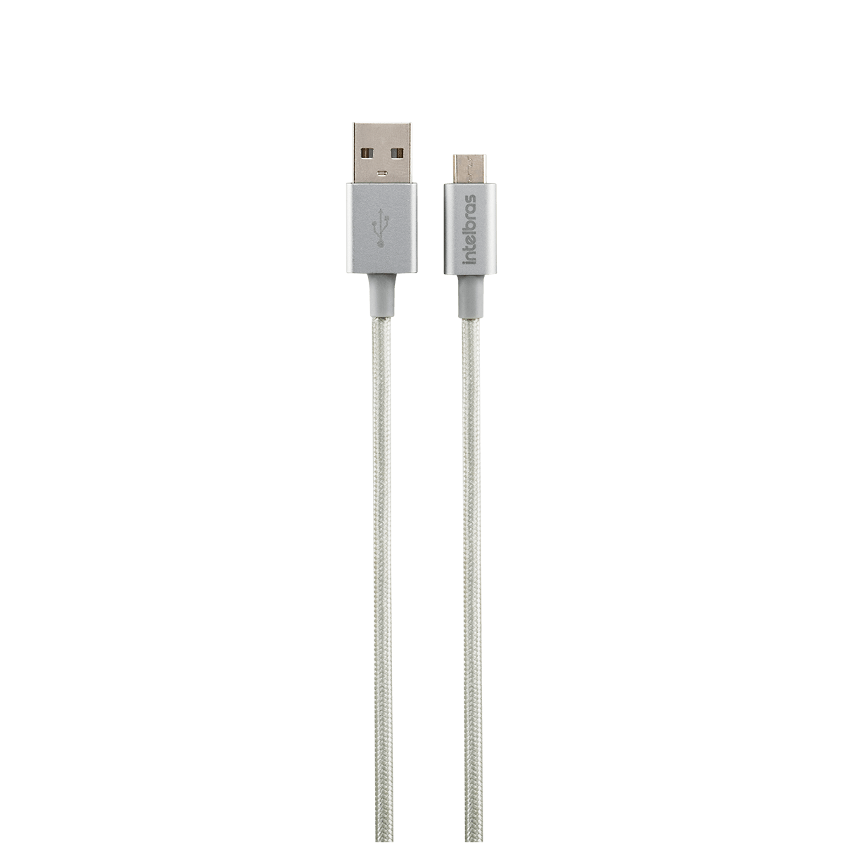 Cabo USB Intelbras Micro USB 1,5m Nylon Branco EUAB 15NB