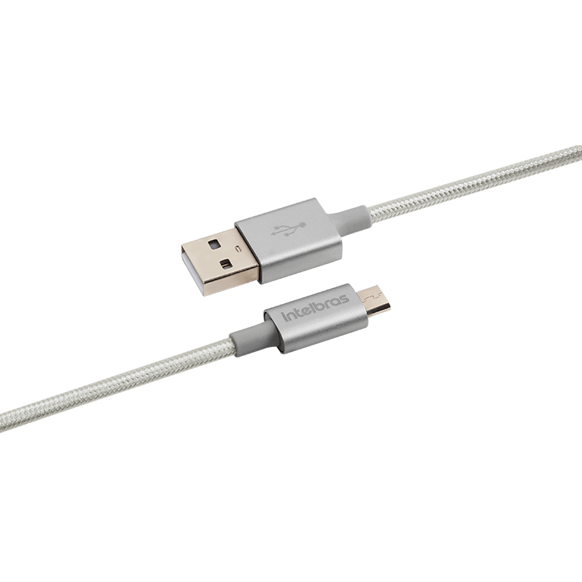 Cabo USB Intelbras Micro USB 1,5m Nylon Branco EUAB 15NB