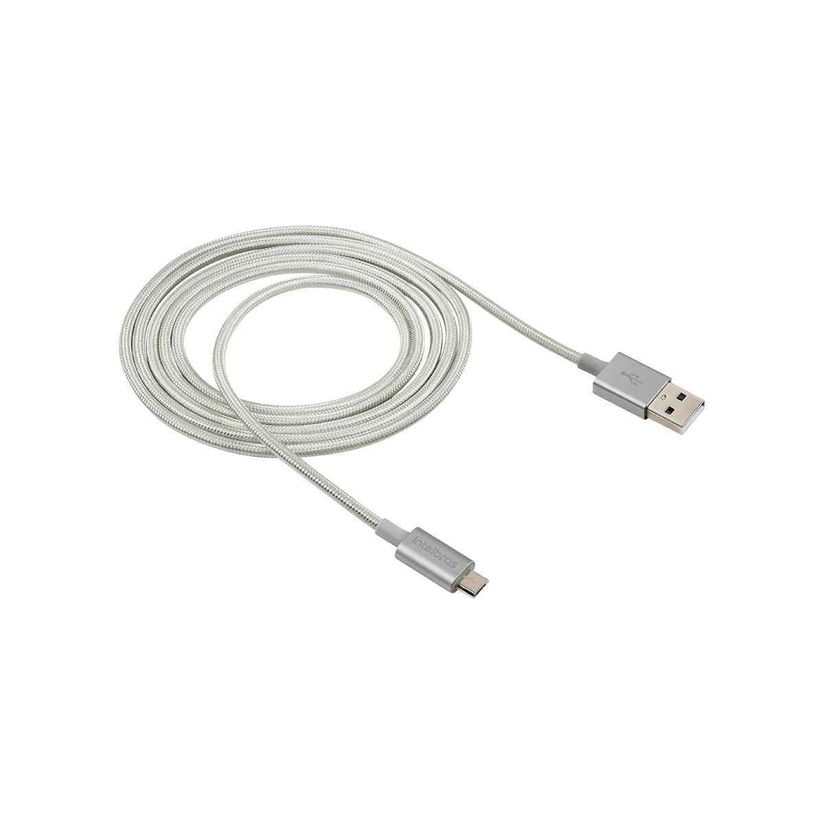 Cabo USB Intelbras Micro USB 1,5m Nylon Branco EUAB 15NB