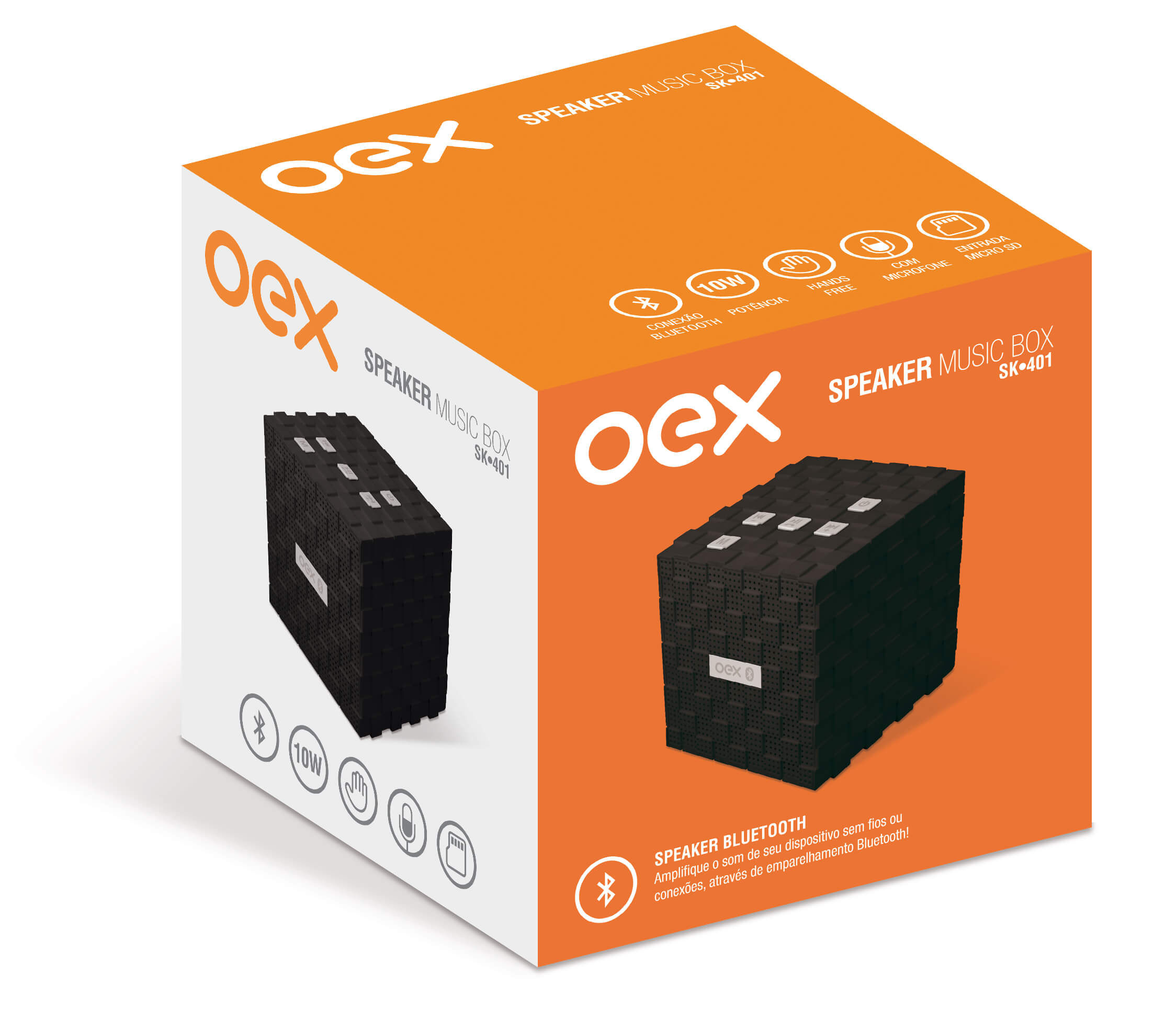 Caixa de Som Bluetooth/SD/FM SK 401 OEX - Preto